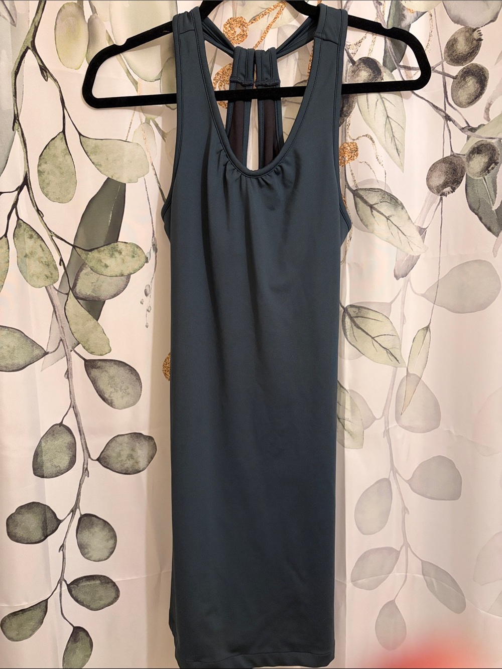 Title Nine athletic Slate Blue Tank Midi Dress with Knotted Back EUC